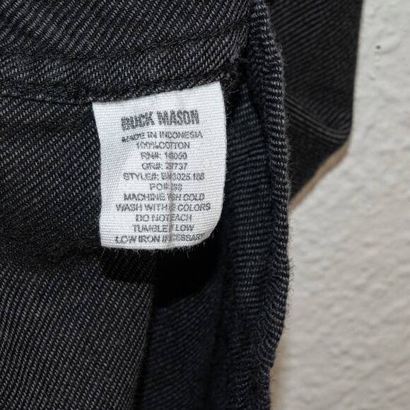 Buck Mason Men's Small Button up Shirt Charcoal 100% Cotton sinple pocket - Picture 6 of 9